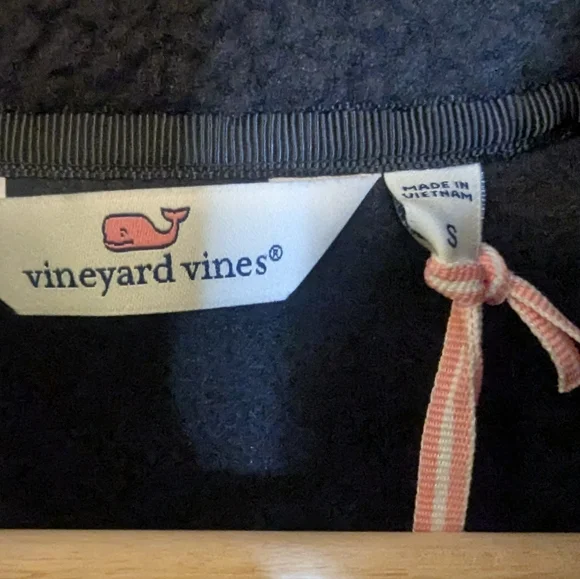 Vineyard Vines Black Women's 1/2 Zip Sherpa Fleece Size Small - Picture 7 of 10